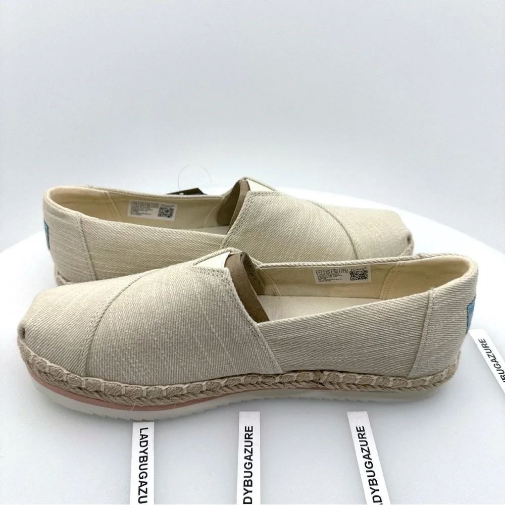 New Toms Cream Espadrille Slip-On